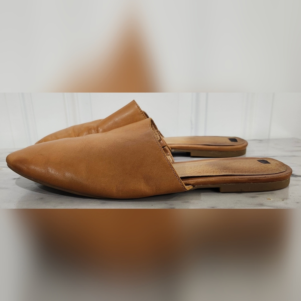 Madewell The Core brown leather mule flats women's size 9.5 - Picture 5 of 7